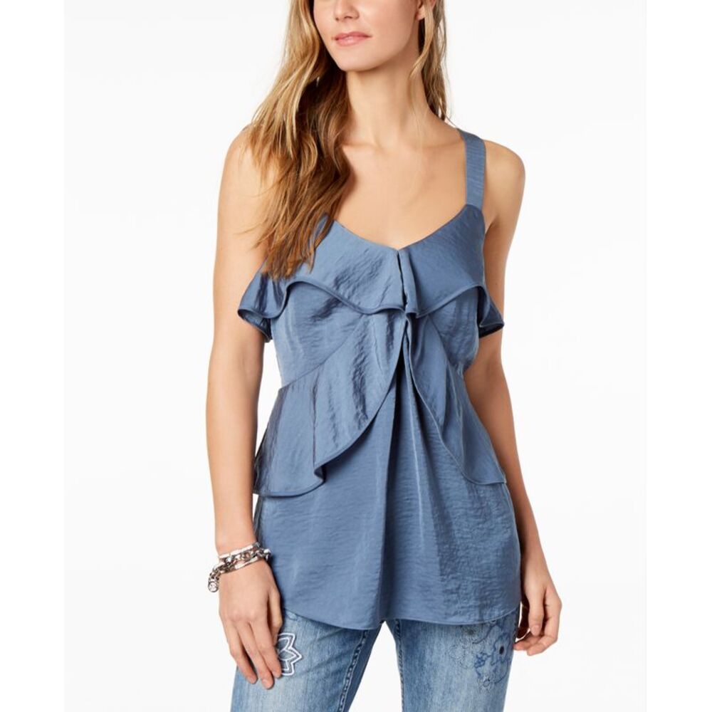 Michael Michael Kors Hammered Satin Ruffle Tank